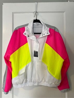 PUMA TFS OG Retro 90’s Track Jacket Windbreaker Neon Pink Yellow size Large